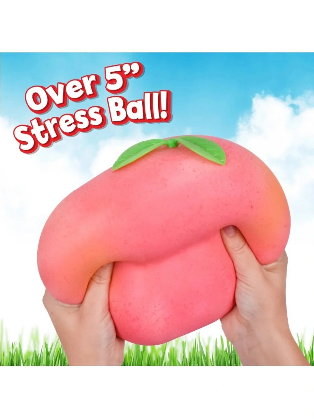 Sunny Days Squeeezy PEACH Squishy Stress Ball, Calming, Sensory Fidget Toy
